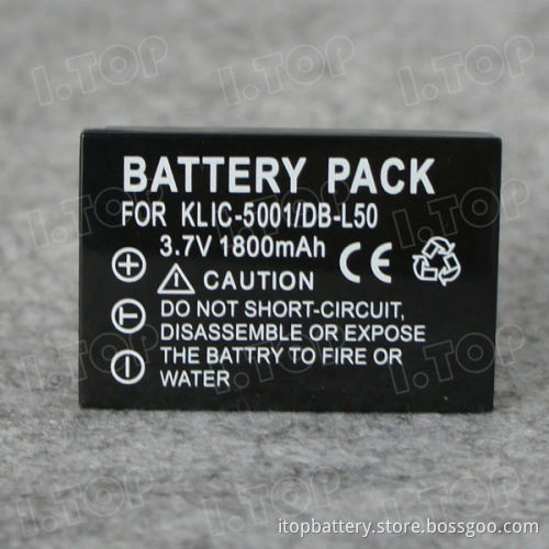 High capacity camera Camcorder battery K5001/ KLIC5001 / DB-L50 for Kodak , camera Battery Manufacturer